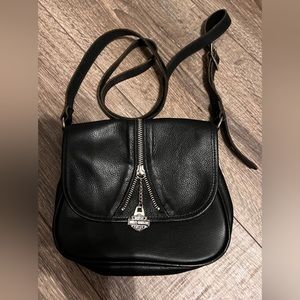 Harley Davison Black Leather bag purse adjustable strap